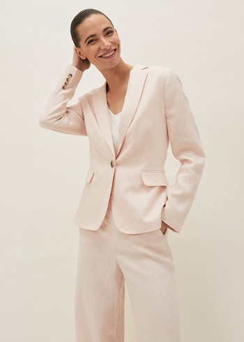 Phase Eight Keller Linen Jackets Pink Canada | FYQPCG-831